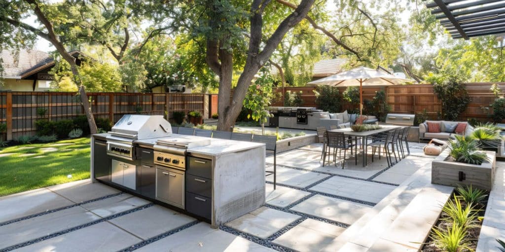 custom-designed-outdoor-kitchen with bbq grill